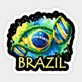 Brazilian DNA Heritage Flag Sticker